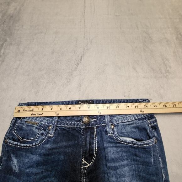 ReRock for Express Jeans Womens 6R Bootcut Stretch Distressed Embroidered Denim - Picture 9 of 11